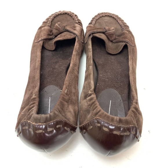 LINEA PAOLO Brown Suede Leather Kitten Heels 9.5 - Picture 11 of 16